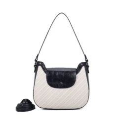 Sac Porté épaule Bimatière à Zip Et Rabat Fermeture Aimant -Accessoires De Mode pdtimg 4961683hd