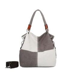 Sac Cabas En Toile Avec Motif Color Block Carré Sur L'avant -Accessoires De Mode pdtimg 4964221hd