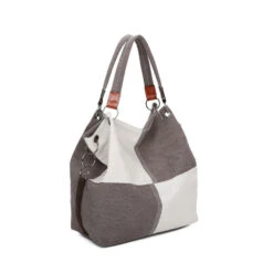 Sac Cabas En Toile Avec Motif Color Block Carré Sur L'avant -Accessoires De Mode pdtimg 4964222hd