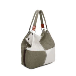 Sac Cabas En Toile Avec Motif Color Block Carré Sur L'avant -Accessoires De Mode pdtimg 4964225hd