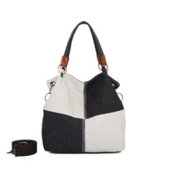 Sac Cabas En Toile Avec Motif Color Block Carré Sur L'avant -Accessoires De Mode pdtimg 4964227hd