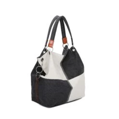 Sac Cabas En Toile Avec Motif Color Block Carré Sur L'avant -Accessoires De Mode pdtimg 4964228hd