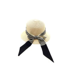 Chapeau à Bord Plus Large Avant Que L'arrière Et Ruban Pied De Poule -Accessoires De Mode pdtimg 4964521hd