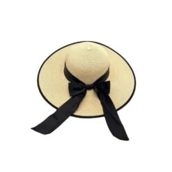 Chapeau Rond Avec Bord Large En Papier Avec Ruban à Nœud -Accessoires De Mode pdtimg 4969212hd
