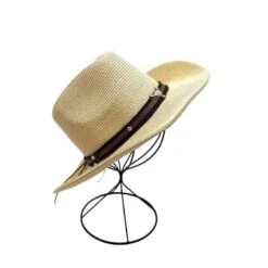 Chapeau Cowboy Finement Tissé En Papier Avec Bande -Accessoires De Mode pdtimg 4980631hd