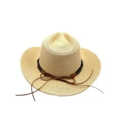 Chapeau Cowboy Finement Tissé En Papier Avec Bande -Accessoires De Mode pdtimg 4980632hd