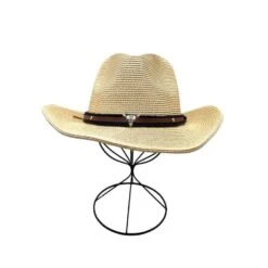 Chapeau Cowboy Finement Tissé En Papier Avec Bande -Accessoires De Mode pdtimg 4980633hd