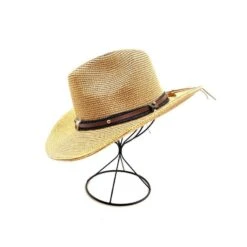 Chapeau Cowboy Finement Tissé En Papier Avec Bande -Accessoires De Mode pdtimg 4980634hd