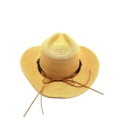 Chapeau Cowboy Finement Tissé En Papier Avec Bande -Accessoires De Mode pdtimg 4980635hd