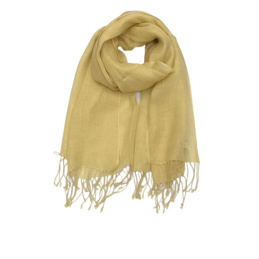 Écharpe En Tissu De Lin Uni Et Franges à Chaque Extrémité Coloris MIX 5 Écharpe En Tissu De Lin Uni Et Franges à Chaque Extrémité Coloris MIX – Image 3