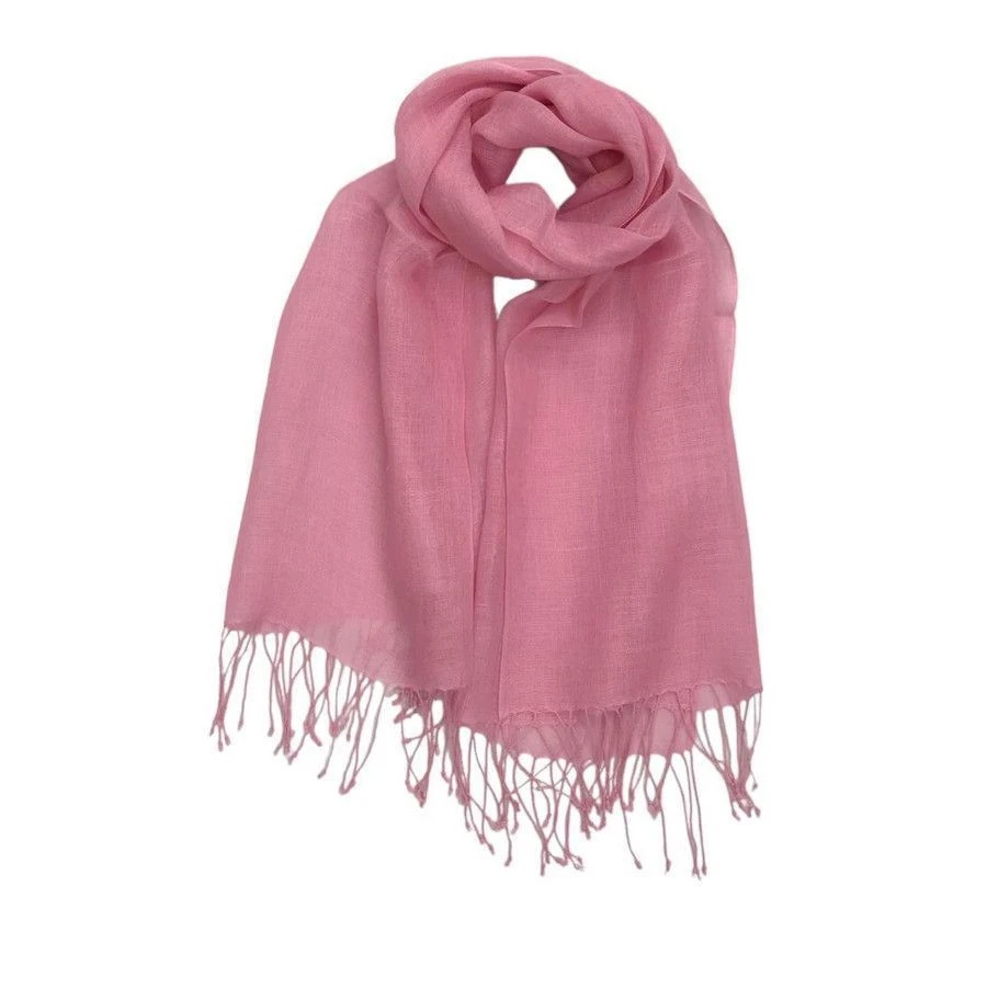 Écharpe En Tissu De Lin Uni Et Franges à Chaque Extrémité Coloris MIX 6 Écharpe En Tissu De Lin Uni Et Franges à Chaque Extrémité Coloris MIX – Image 4