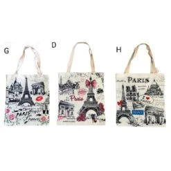Tote Bag Tissé En Nylon Avec Motif Sur Le Thème De Paris -Accessoires De Mode pdtimg 4995600hd