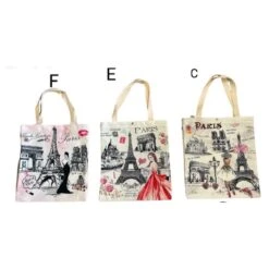 Tote Bag Tissé En Nylon Avec Motif Sur Le Thème De Paris -Accessoires De Mode pdtimg 4995601hd