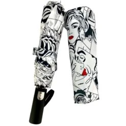 Parapluie Pliant En Fibre De Polyester Orné D'un Motif -Accessoires De Mode pdtimg 4996135hd