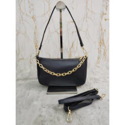 Pochette Zippée Cuir Grainé Avec Poignée En Chaîne Dorée 26 Pochette Zippée Cuir Grainé Avec Poignée En Chaîne Dorée -Accessoires De Mode pdtimg 4999289hd