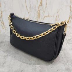 Pochette Zippée Cuir Grainé Avec Poignée En Chaîne Dorée 27 Pochette Zippée Cuir Grainé Avec Poignée En Chaîne Dorée -Accessoires De Mode pdtimg 4999295hd