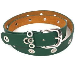 Ceinture Cuir Et Synthétique Rehaussée D'œillets Argentés -Accessoires De Mode pdtimg 4999869hd