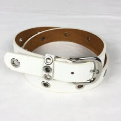 Ceinture Cuir Et Synthétique Rehaussée D'œillets Argentés -Accessoires De Mode pdtimg 4999870hd