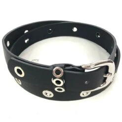 Ceinture Cuir Et Synthétique Rehaussée D'œillets Argentés -Accessoires De Mode pdtimg 4999873hd