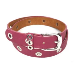 Ceinture Cuir Et Synthétique Rehaussée D'œillets Argentés -Accessoires De Mode pdtimg 4999876hd
