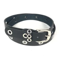 Ceinture Cuir Et Synthétique Rehaussée D'œillets Argentés -Accessoires De Mode pdtimg 4999879hd