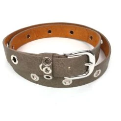 Ceinture Cuir Et Synthétique Rehaussée D'œillets Argentés -Accessoires De Mode pdtimg 4999884hd