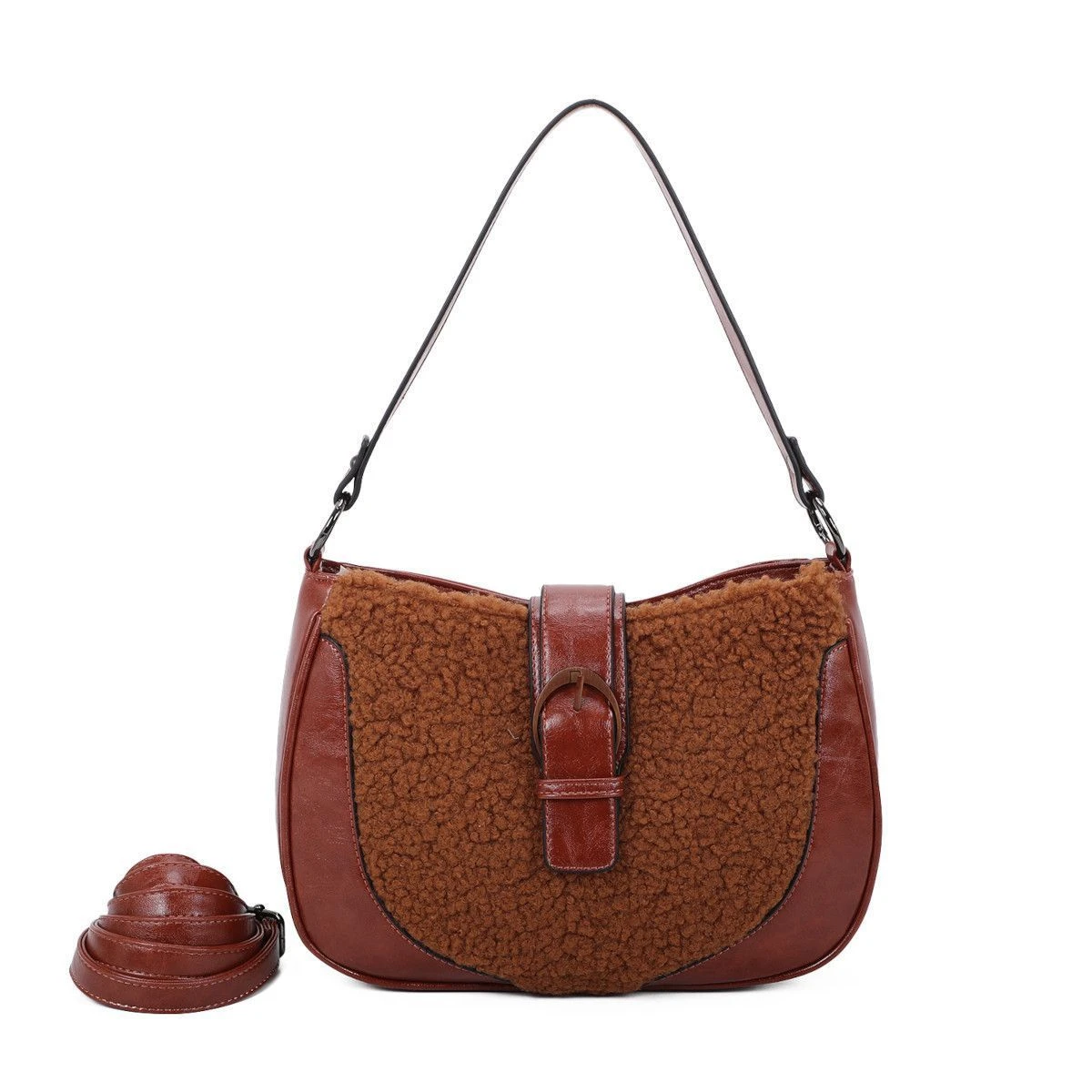 Sac à Main Bimatière Zippé Et Patte à Bouton Magnétique 5 Sac à Main Bimatière Zippé Et Patte à Bouton Magnétique – Image 3