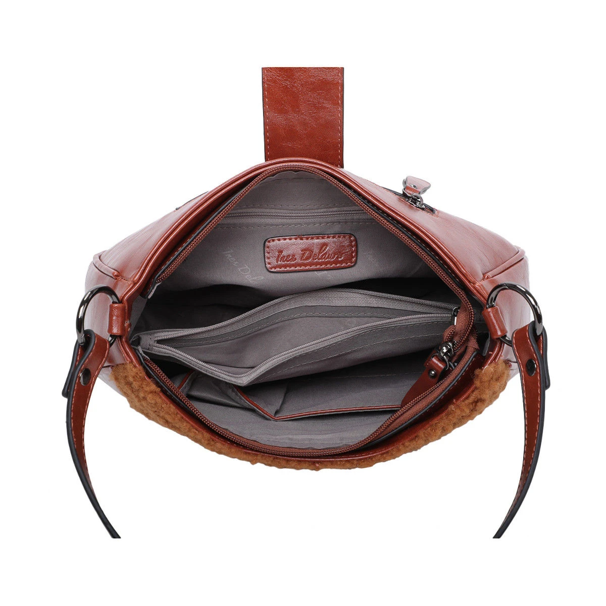 Sac à Main Bimatière Zippé Et Patte à Bouton Magnétique 8 Sac à Main Bimatière Zippé Et Patte à Bouton Magnétique – Image 6