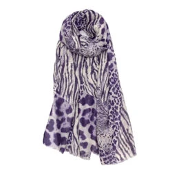 Écharpe Légère Rehaussée Imprimé En Peau D'animal Coloris MIX -Accessoires De Mode pdtimg 5001476hd