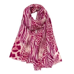 Écharpe Légère Rehaussée Imprimé En Peau D'animal Coloris MIX -Accessoires De Mode pdtimg 5001478hd