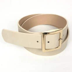 Ceinture Large Unie à Boucle Métallique Carrée Fini Dorée -Accessoires De Mode pdtimg 5002955hd