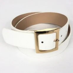 Ceinture Large Unie à Boucle Métallique Carrée Fini Dorée -Accessoires De Mode pdtimg 5002956hd