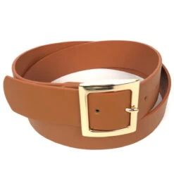 Ceinture Large Unie à Boucle Métallique Carrée Fini Dorée -Accessoires De Mode pdtimg 5002959hd