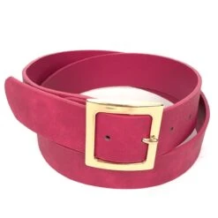 Ceinture Large Unie à Boucle Métallique Carrée Fini Dorée -Accessoires De Mode pdtimg 5002961hd