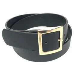 Ceinture Large Unie à Boucle Métallique Carrée Fini Dorée -Accessoires De Mode pdtimg 5002964hd