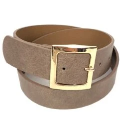 Ceinture Large Unie à Boucle Métallique Carrée Fini Dorée -Accessoires De Mode pdtimg 5002965hd