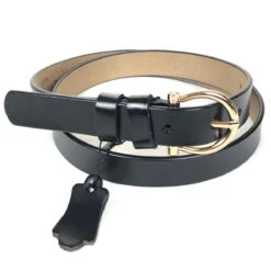 Ceinture En Vrai Cuir Dotée D'une Belle Boucle Dorée -Accessoires De Mode pdtimg 5002972hd