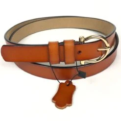 Ceinture En Vrai Cuir Dotée D'une Belle Boucle Dorée -Accessoires De Mode pdtimg 5002973hd