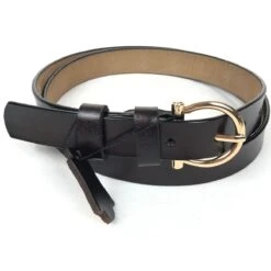 Ceinture En Vrai Cuir Dotée D'une Belle Boucle Dorée -Accessoires De Mode pdtimg 5002975hd