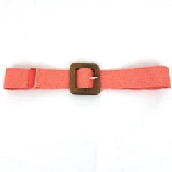 Ceinture En Paille Tressée Et Une Boucle Carrée En Bois -Accessoires De Mode pdtimg 5002983hd