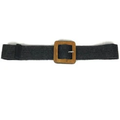 Ceinture En Paille Tressée Et Une Boucle Carrée En Bois -Accessoires De Mode pdtimg 5002985hd