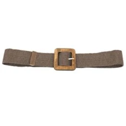 Ceinture En Paille Tressée Et Une Boucle Carrée En Bois -Accessoires De Mode pdtimg 5002988hd