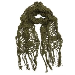 Foulard Crochetée à La Main En Fil D'acrylique Et Franges Coloris MIX -Accessoires De Mode pdtimg 5003334hd