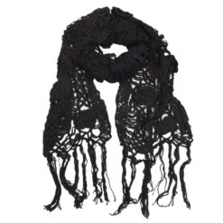 Foulard Crochetée à La Main En Fil D'acrylique Et Franges Coloris MIX -Accessoires De Mode pdtimg 5003339hd