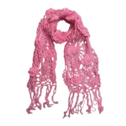 Foulard Crochetée à La Main En Fil D'acrylique Et Franges Coloris MIX -Accessoires De Mode pdtimg 5003341hd
