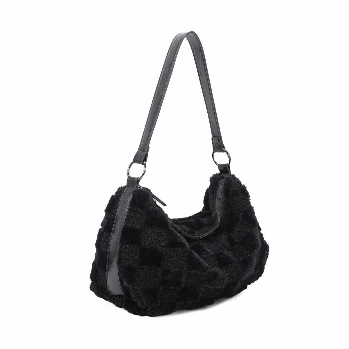 Sac à Main Fausse Fourrure Orné De Motifs Avec Carreaux 10 Sac à Main Fausse Fourrure Orné De Motifs Avec Carreaux – Image 8