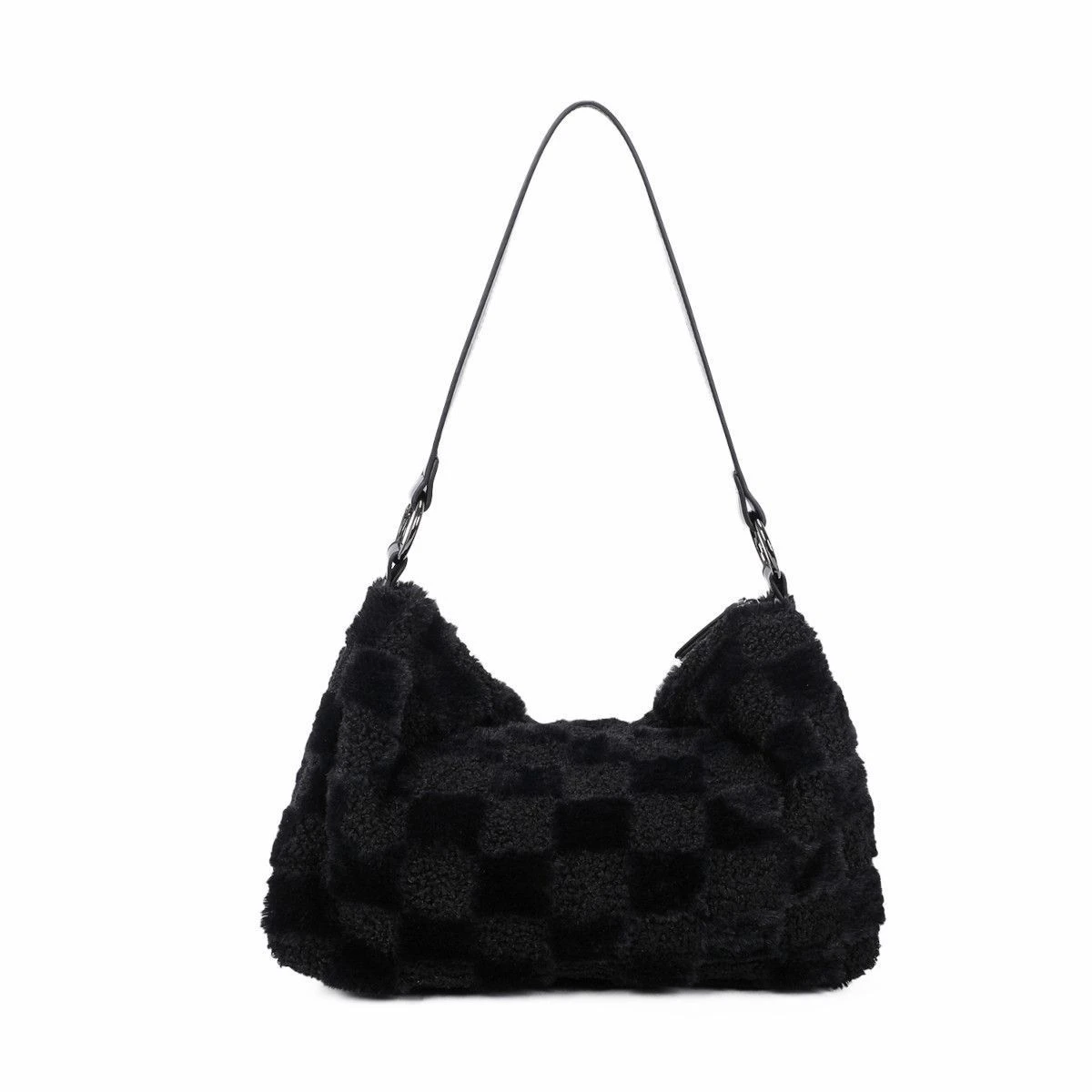 Sac à Main Fausse Fourrure Orné De Motifs Avec Carreaux 11 Sac à Main Fausse Fourrure Orné De Motifs Avec Carreaux – Image 9