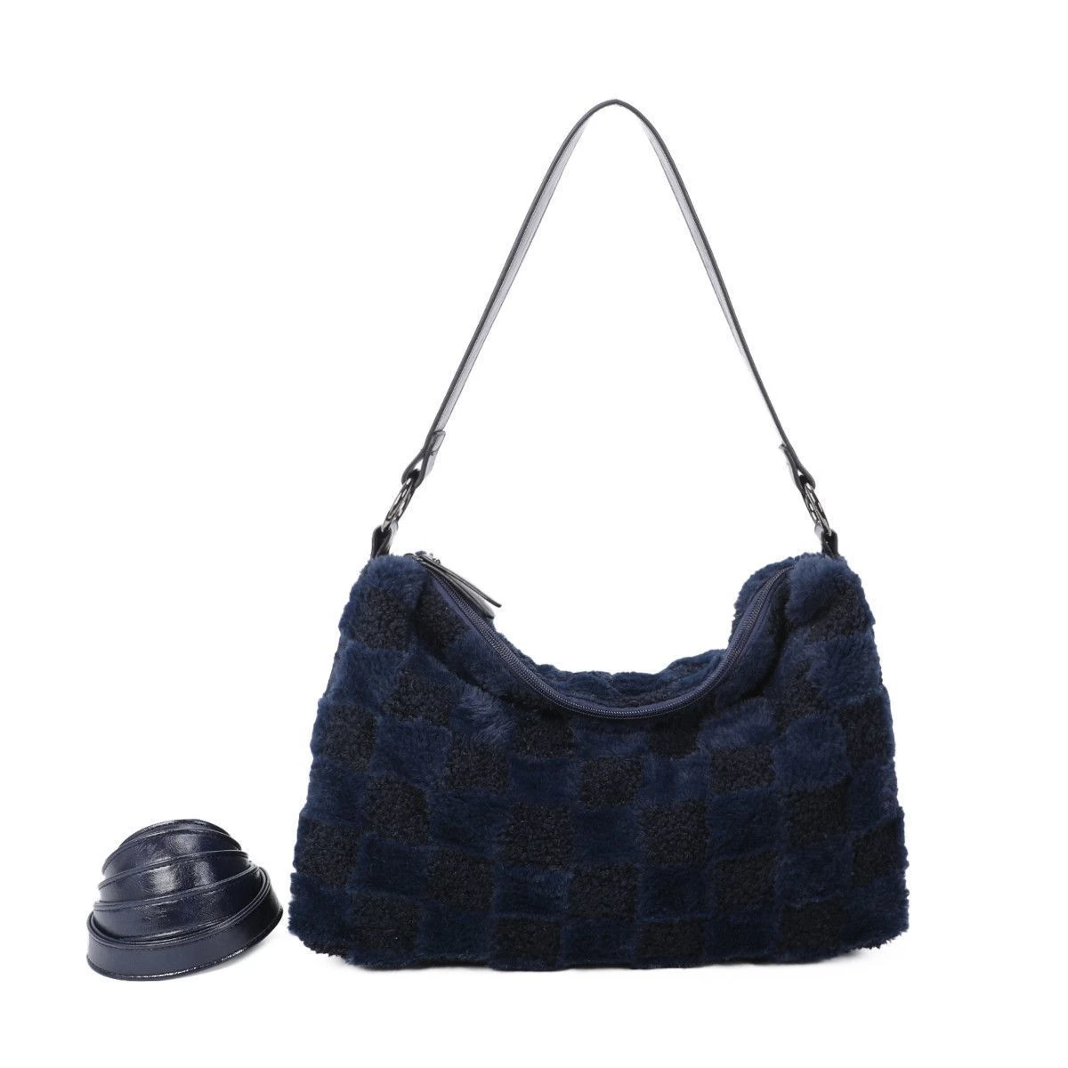 Sac à Main Fausse Fourrure Orné De Motifs Avec Carreaux 13 Sac à Main Fausse Fourrure Orné De Motifs Avec Carreaux – Image 11