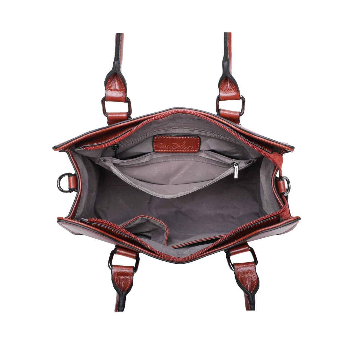 Sac Cabas Zippé En Simili Cuir Avec Deux Poignées 7 Sac Cabas Zippé En Simili Cuir Avec Deux Poignées – Image 6