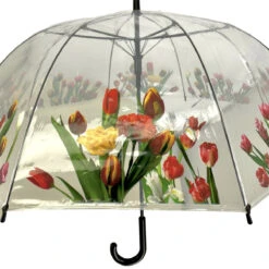 Parapluie Canne Transparent 8 Baleines Imprimé De Fleurs -Accessoires De Mode pdtimg 5005771hd